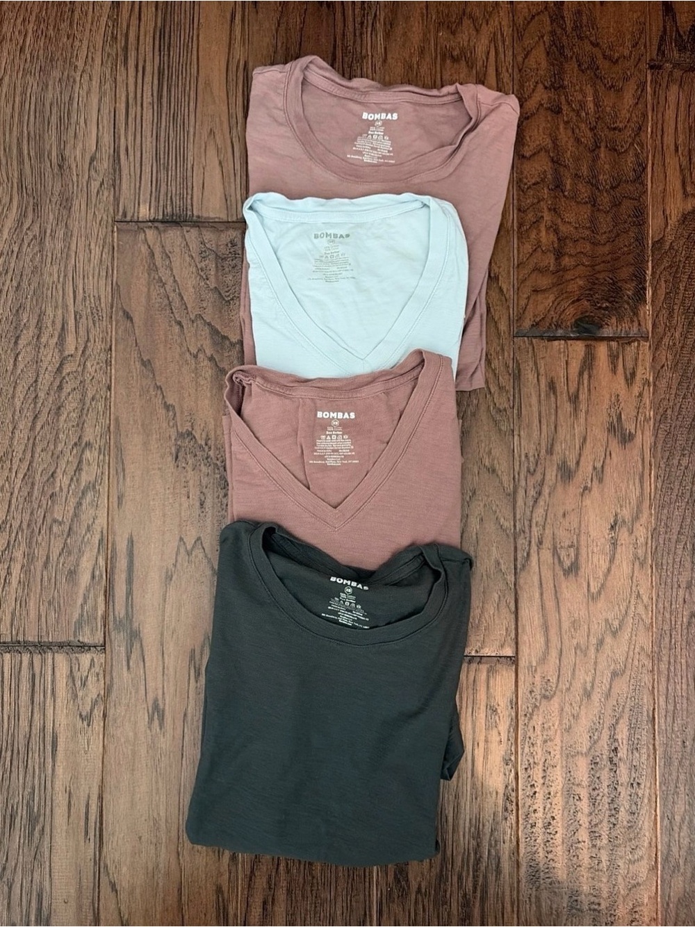 Bombas Short Sleeve Tees in Dusty Rose, Light Blue, Mauve, Charcoal